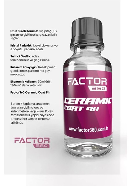 9h Ceramic Coat Araç Seramik Kaplama Boya Koruma 30ml fiyatları