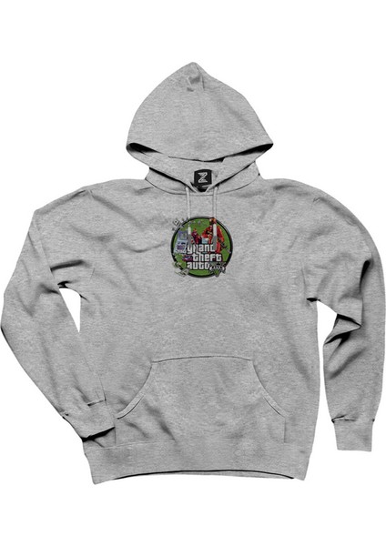 Gta Robbers Gri Kapşonlu Sweatshirt Hoodie