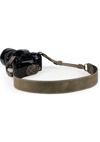 Sierra Serisi Tüm Kameralar Için Gerçek Deri Omuz Veya Boyun Askısı - Haki