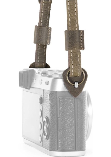 Sierra Serisi Tüm Kameralar Için Gerçek Deri Omuz Veya Boyun Askısı - Haki indirimleri