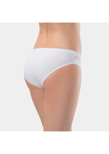 Kadın Beli Dantelli Likralı 2'li Pamuklu Bikini Külot 262/BEYAZ modelleri