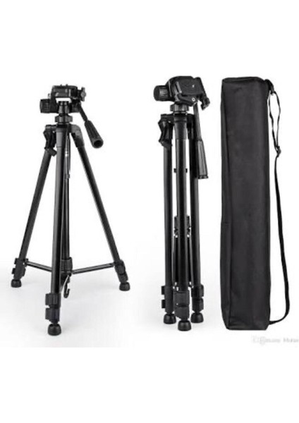 Siyah Profesyonel Kamera Tripod 140 cm Telefon Tutucu Tripot Büyük Metal 360 Der. Slr DVD Kamera Te