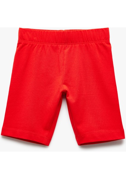 Pamuklu Beli Lastikli Basic Kısa Tayt