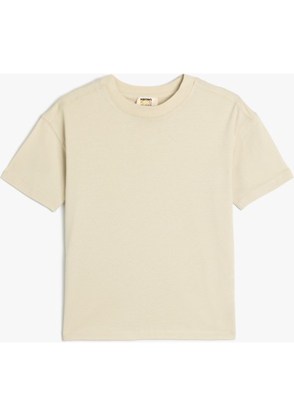 Basic Oversize Tişört Kısa Kollu Bisiklet Yaka Pamuklu