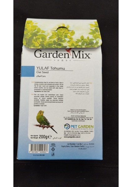 Gardenmıx Platin Yulaf Tohumu 200gr
