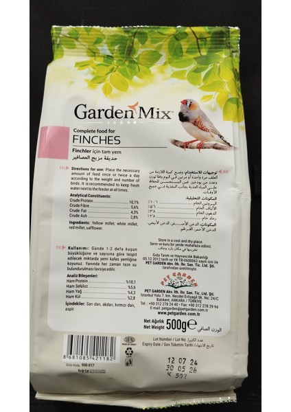 Gardenmix Platin Finch Yemi 500G