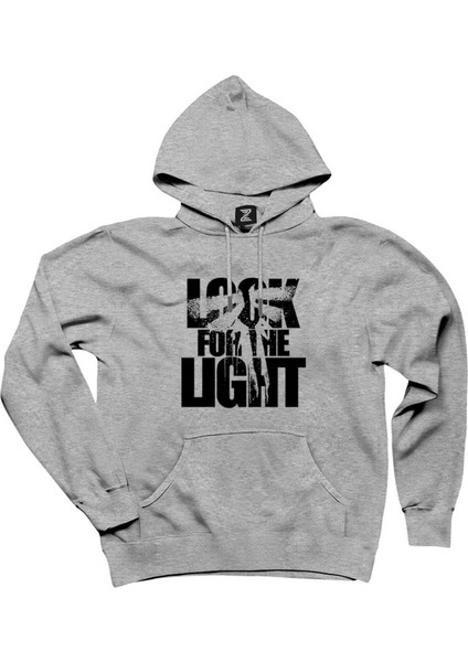 The Last Of Us Look For The Light Text Gri Kapşonlu Sweatshirt Hoodie