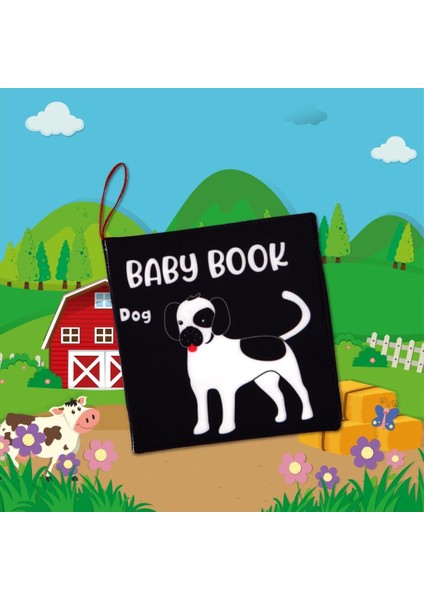 Ingilizce Siyah Beyaz Evcil Hayvanlar Kumaş Sessiz Kitap E496 - Bez Kitap , Eğitici Oyuncak , Yumuşak ve Hışırtılı indirimleri