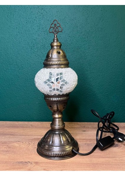 Özel Üretim Mozaik Masa Lambası Abajur E14 Ampul Tipine Uyumlu