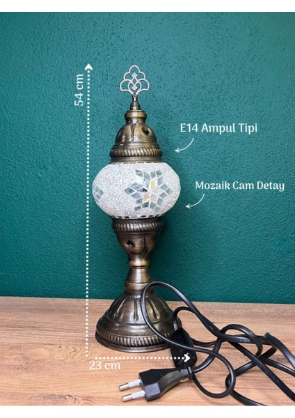 Özel Üretim Mozaik Masa Lambası Abajur E14 Ampul Tipine Uyumlu modelleri
