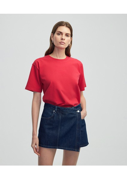 Cepli Anvelop Denim Şort Etek IS1250013074AC7