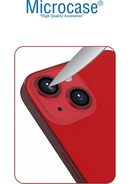Iphone 13 Mini Kamera Camı Lens Koruyucu Halka Set - Kırmızı modelleri