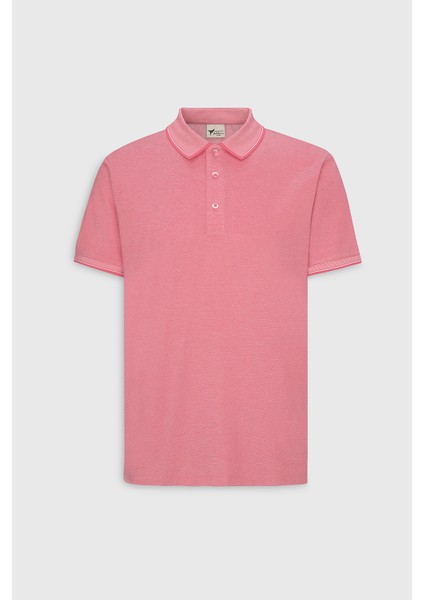 AC&Co / Altınyıldız Classics Erkek Çekmeyen Pamuklu Kumaş Slim Fit Dar Kesim Fuşya-Beyaz Kıvrılmaz Polo Yaka Tişört fiyatları
