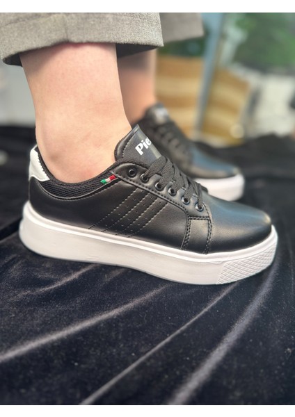 Günlük Kadın Spor Ayakkabı Ortopedik Vegan Deri Bağcık Hafif Kalın Yüksek Taban Yürüyüş Sneaker 102