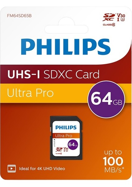 Ultra Pro 64 GB Class 10 Uhs-I U3 V30 4K Uyumlu Sdxc Hafıza Kartı