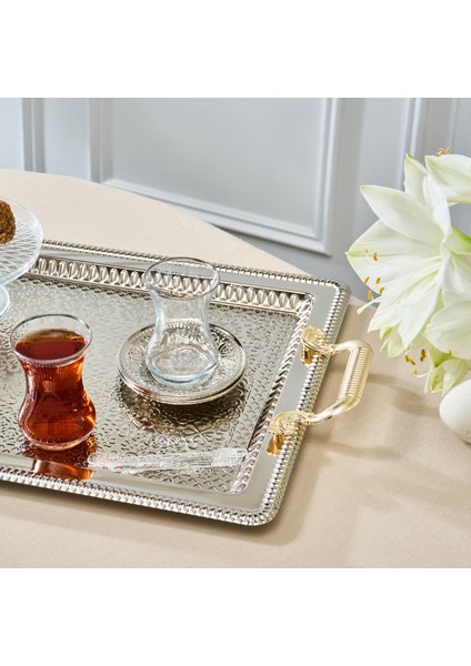Deniz Tepsili 6 Kişilik 19 Parça Çay Seti