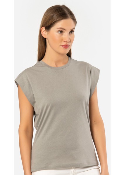 Kadın Vatka Görünümlü T-Shirt 3401/GRI indirimleri
