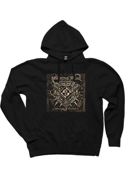 Machine Head Bloodstone Diamonds Siyah Kapşonlu Sweatshirt Hoodie