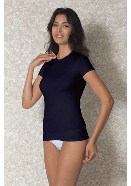 Kadın Modal Yuvarlak Yaka Kısa Kollu T Shirt 9367 indirimleri
