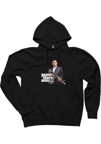 Gta Five Rifleman Siyah Kapşonlu Sweatshirt Hoodie