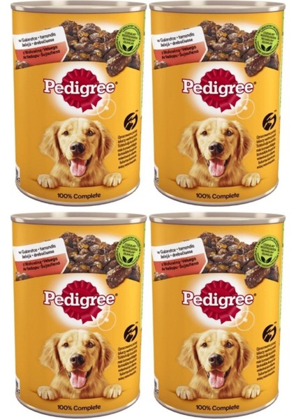 Sığır Etli Biftekli Konserve Köpek Maması 400 gr x 4 Adet