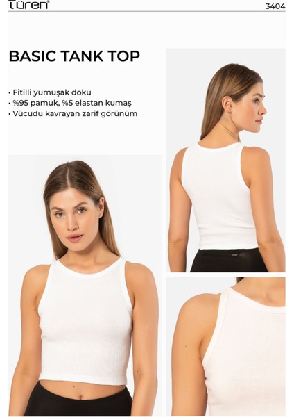 Kadın Fitilli Crop T-Shirt 3404/BEYAZ indirimleri