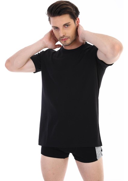 Çift Kaplan 947 Erkek Süprem T-Shirt Siyah