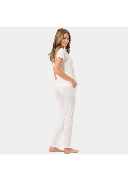 Kısa Kollu Pijama 3236/KREM