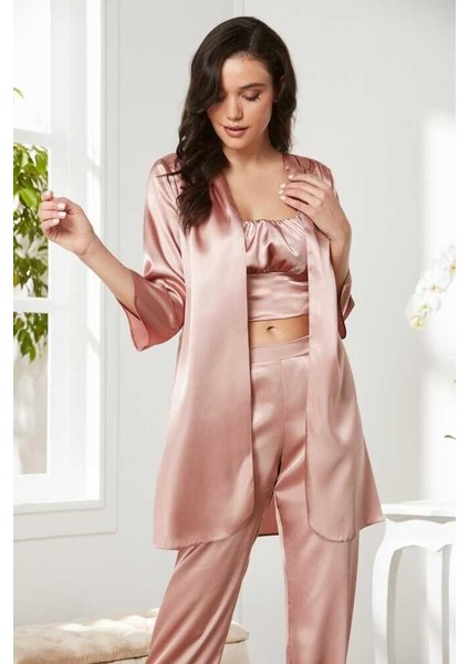 Brandy Saten 3'lü Pijama Takım 2075