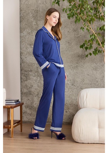 Lacivert Penye Kadın Pijama Takımı 2200 fiyatları