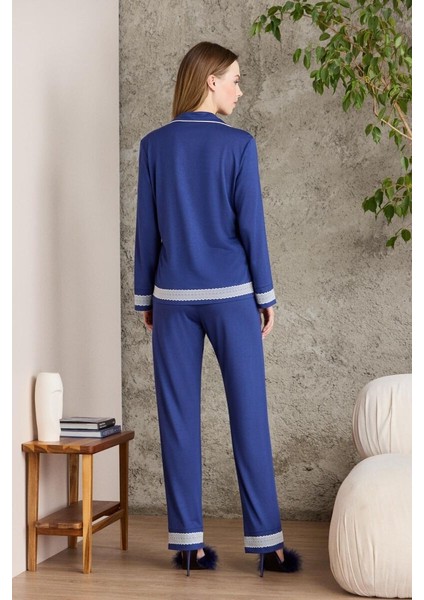 Lacivert Penye Kadın Pijama Takımı 2200 fırsatları