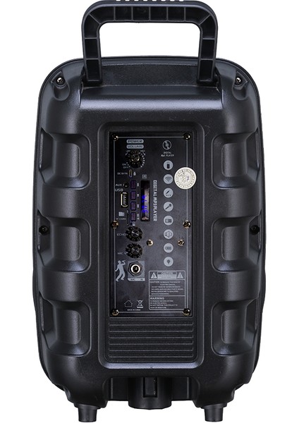 Pk-17 Fm Radyolu Mikrofonlu Rgb Tws 8 Inç Stereo Bass Kablosuz Karaoke Hoparlör