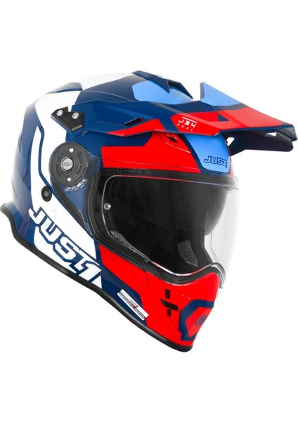 J34 Pro Tour Mavi-Beyaz-Kırmızı Güneş Vizörlü Cross Kask fiyatları