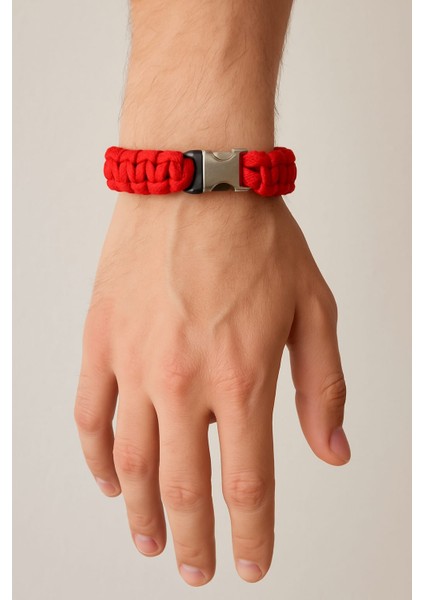 Kadın-Erkek Paracord Elörmesi 3'lü Bileklik 3'lü Kırmızı-Siyah-Yeşil modelleri