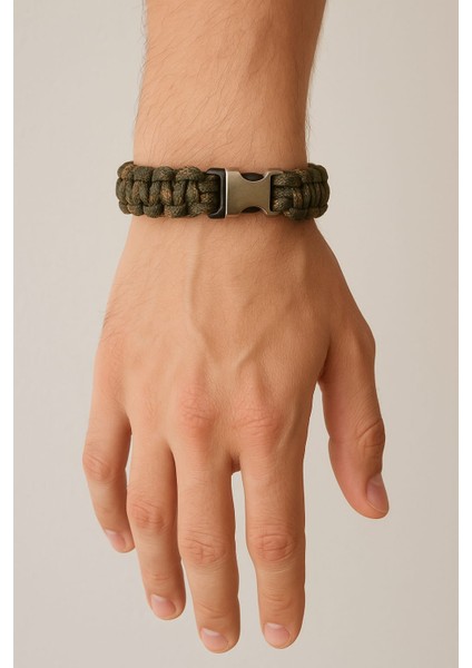 Kadın-Erkek Paracord Elörmesi 3'lü Bileklik 3'lü Kırmızı-Siyah-Yeşil fırsatları