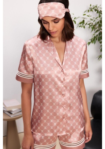 Brandy Saten Biyeli Kadın Pijama Şort Takımı 1325 modelleri