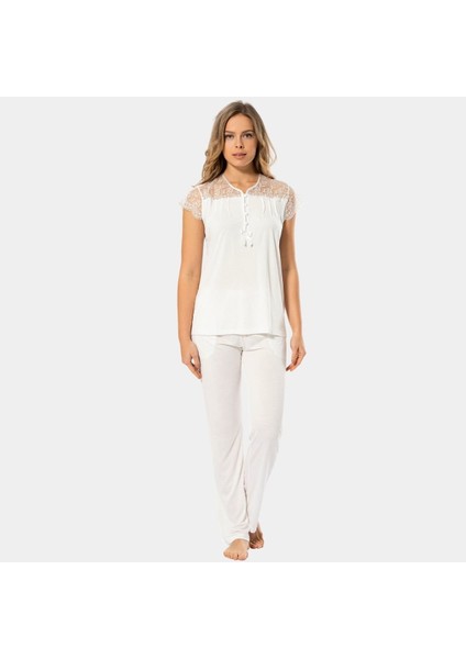 Dantelli Pijama Takımı 3197/KREM