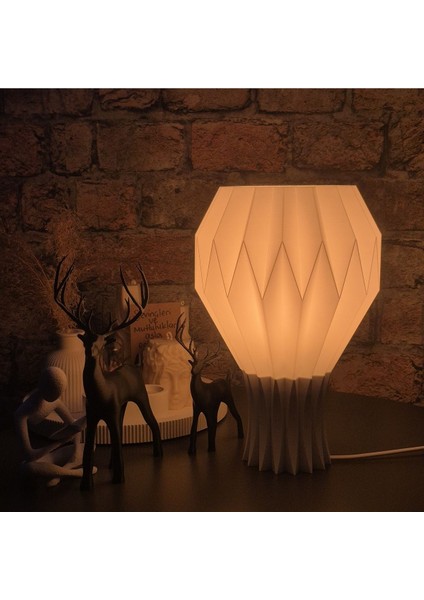 Evinize Modern Bir Hava Katan 28CM Beyaz Abajur - Kaçırılmaz Fırsat