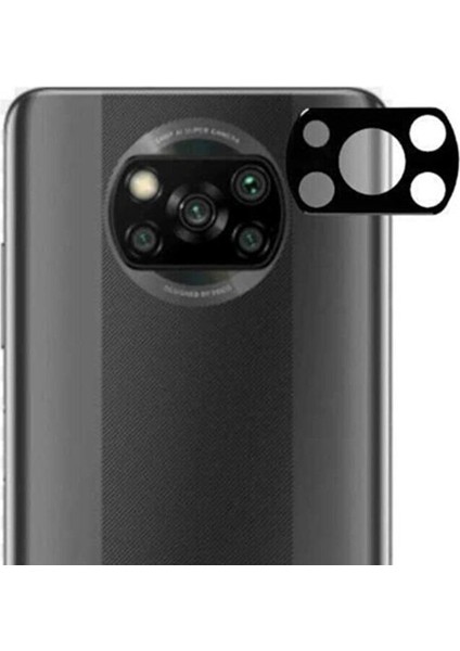 Xiaomi Poco X3 Pro Uyumlu Kamera Lens Koruma Halkası Kapalı Tasarım Siyah