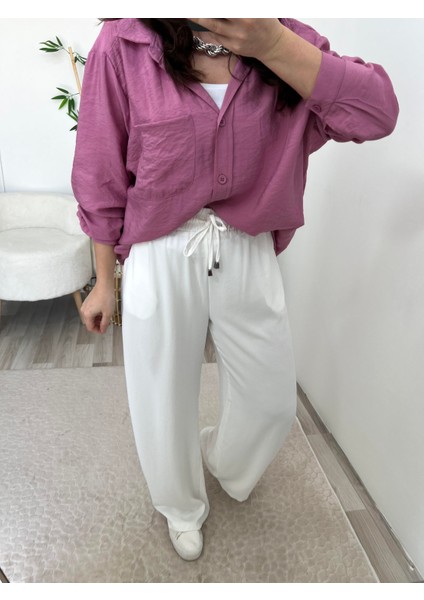 Ekru Mevsimlik Beli Lastikli Palazzo Pantolon indirimleri