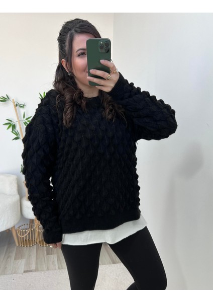 Siyah Basic Uzun Kollu Kazak fiyatları