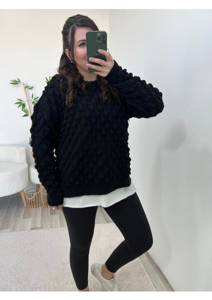 Siyah Basic Uzun Kollu Kazak indirimleri