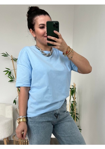 Dilvin Mavi Basic Tişört