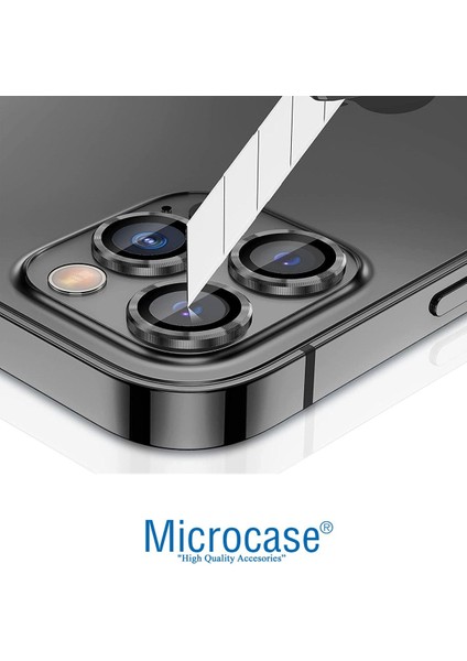 Iphone 13 Pro Max Kamera Camı Uyumlu Lens Koruyucu Halka Set Siyah modelleri