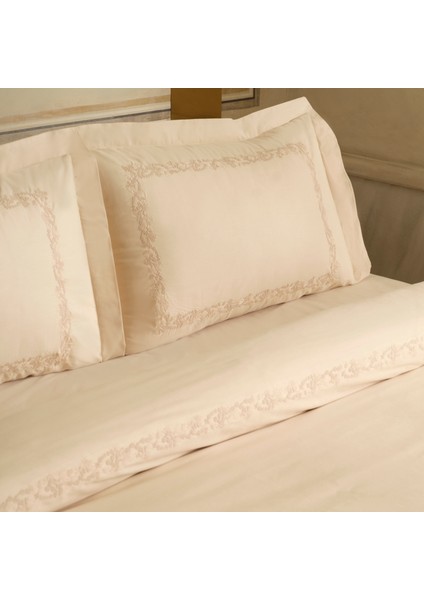 Cortez Nakışlı %100 Pamuk Çift Kişilik Nevresim Takımı Bej fırsatları