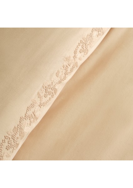 Cortez Nakışlı %100 Pamuk Çift Kişilik Nevresim Takımı Bej indirimleri