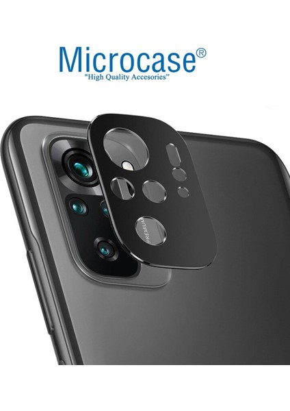 Xiaomi Redmi Note 10 Uyumlu Kamera Lens Koruma Halkası - Kapalı Tasarım Siyah modelleri