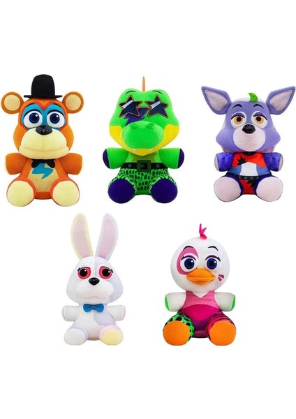 Fnaf Güvenlik Ihlali Peluş Seti Five Nights Peluş Bebek Seti Five Nights Hayranlarına Peluş Oyuncak (4 Parça) (Yurt Dışından)