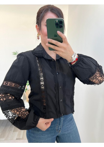 Siyah Balon Kol Fisto Talya Gömlek fırsatları