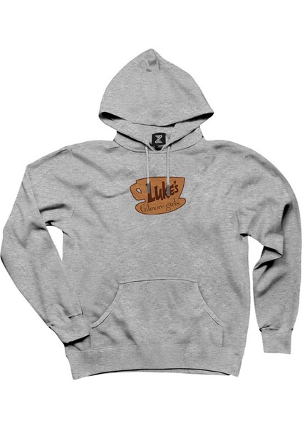Glimore Girls Luke's Gri Kapşonlu Sweatshirt Hoodie